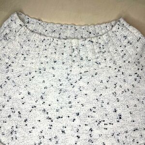 Hinge - black & white knit off the shoulder sweater - small